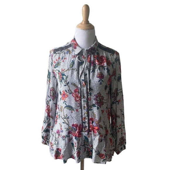 Anthropologie Maeve Janie Flounced Peasant Blouse Size 4 - Picture 2 of 12